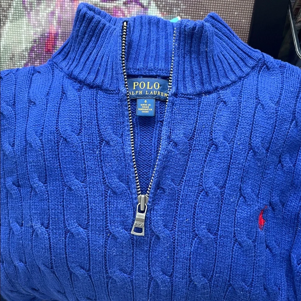 Polo Ralph Lauren boys quarter zip cable knit - Picture 2 of 4